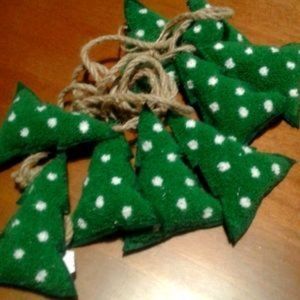 Christmas Tree Garland, Fireplace Garland, Fabric Trees, FINAL SALE ITEM
